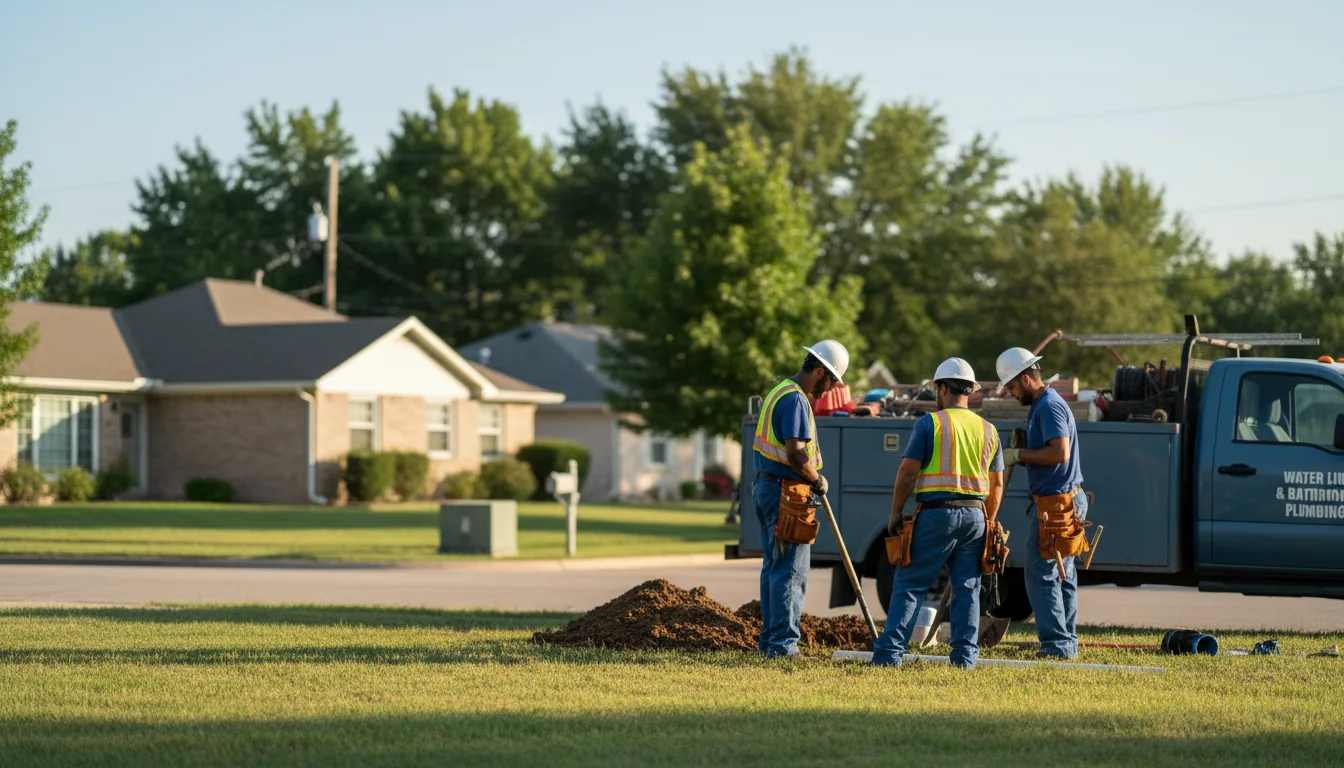 Residential water line and bathroom plumbing service in Reading, KS